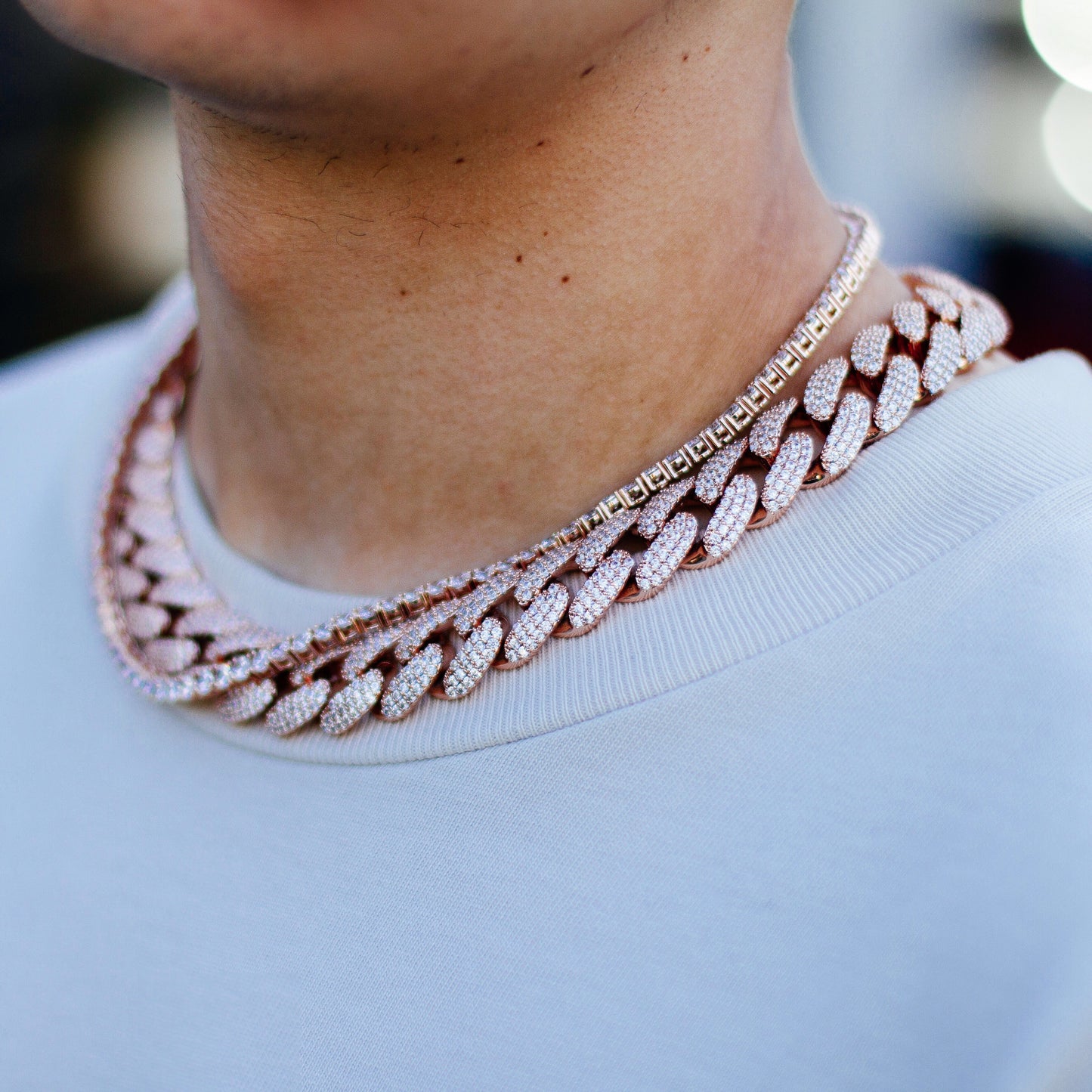 4MM ROUND CUT TENNIS CHAIN IN ROSE GOLD