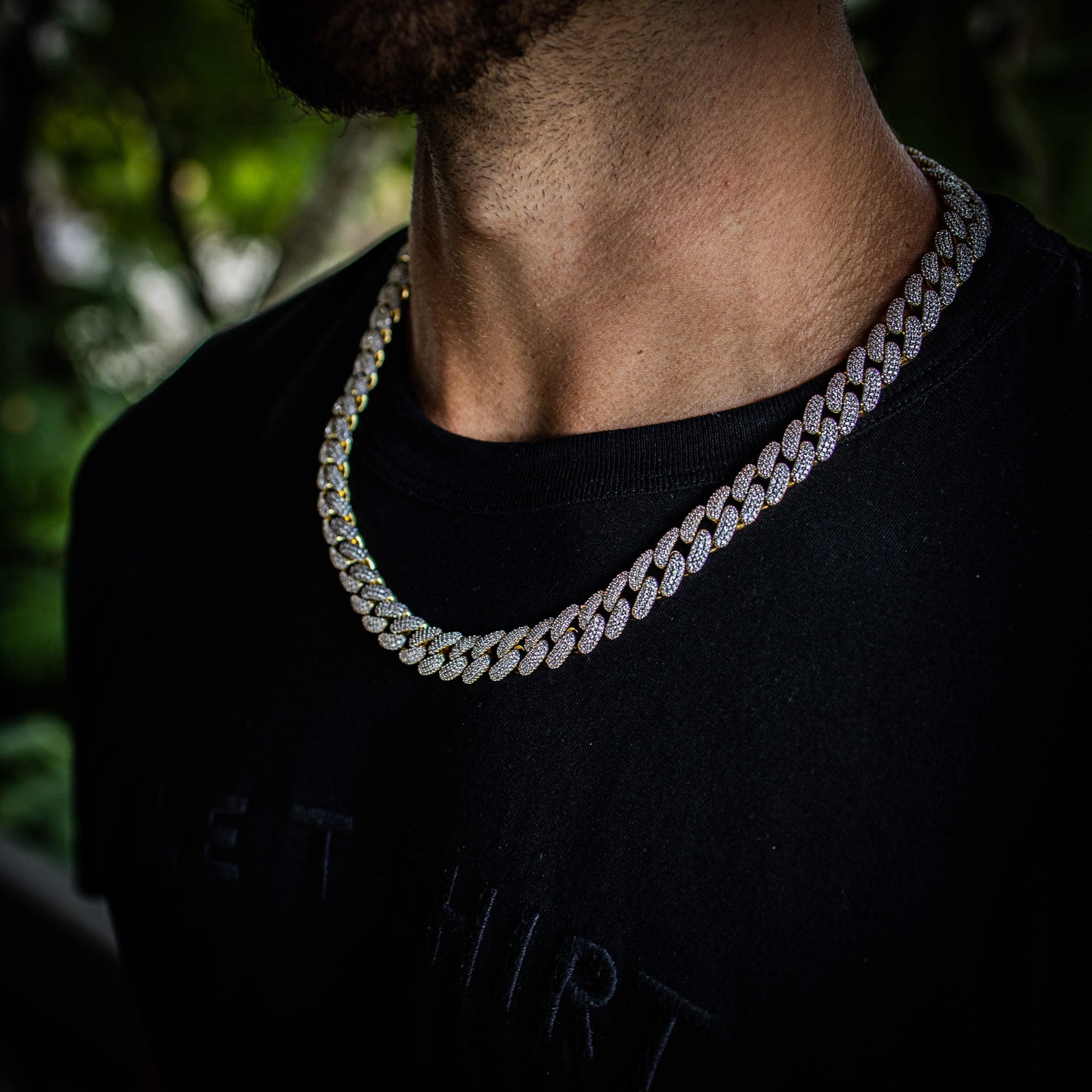 12MM ICED MIAMI CUBAN CHAIN IN YELLOW GOLD