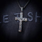 JESUS PIECE + 3MM FRANCO CHAIN // BLACK x WHITE GOLD