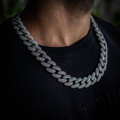 18MM ICED MIAMI CUBAN CHAIN IN WHITE GOLD