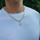 ICED OUT STYLISTIC CROSS PENDANT + CHAIN