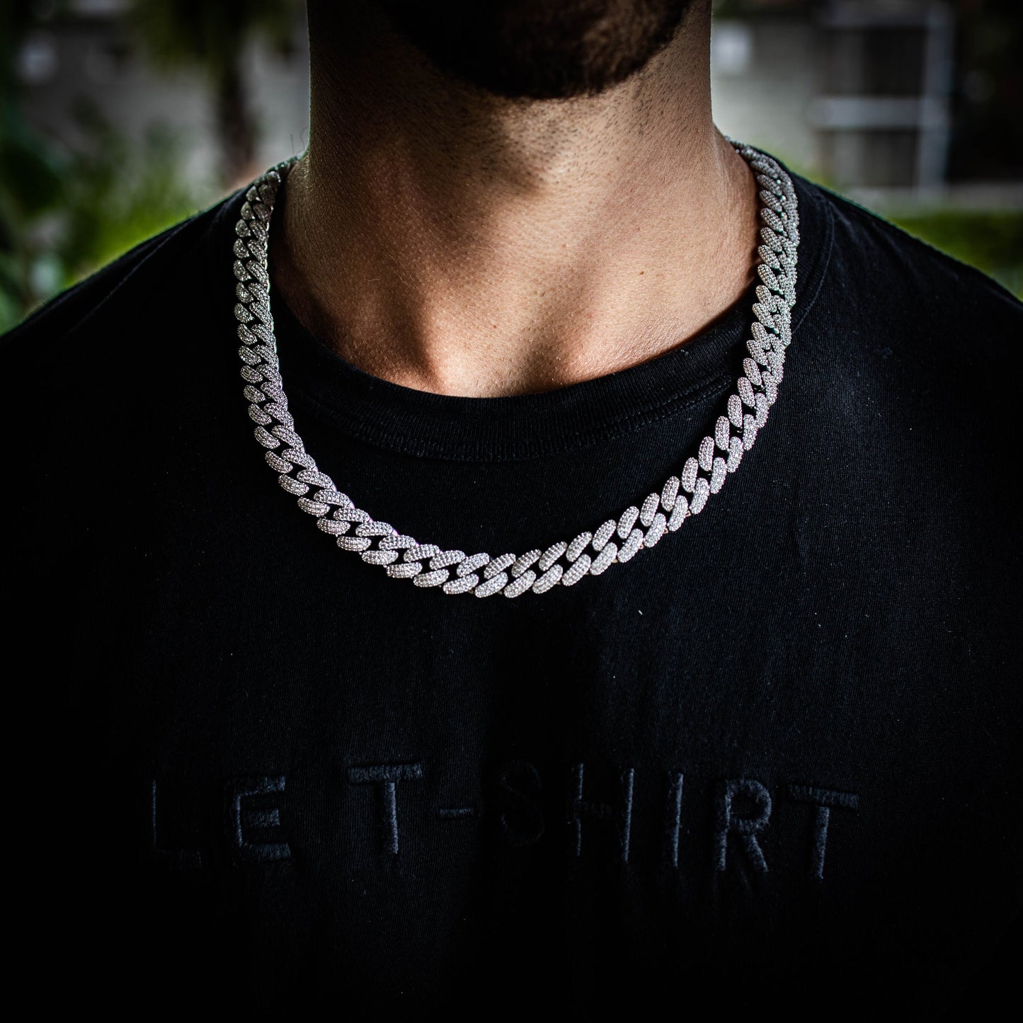 12MM ICED MIAMI CUBAN CHAIN IN WHITE GOLD