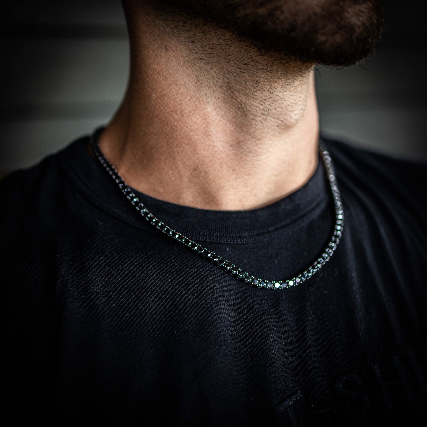 5MM ROUND CUT TENNIS CHAIN IN BLACK