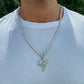 ICED PALM TREE PENDANT + CHAIN