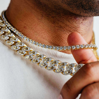 12MM ICED BAGUETTE CUBAN CHAIN