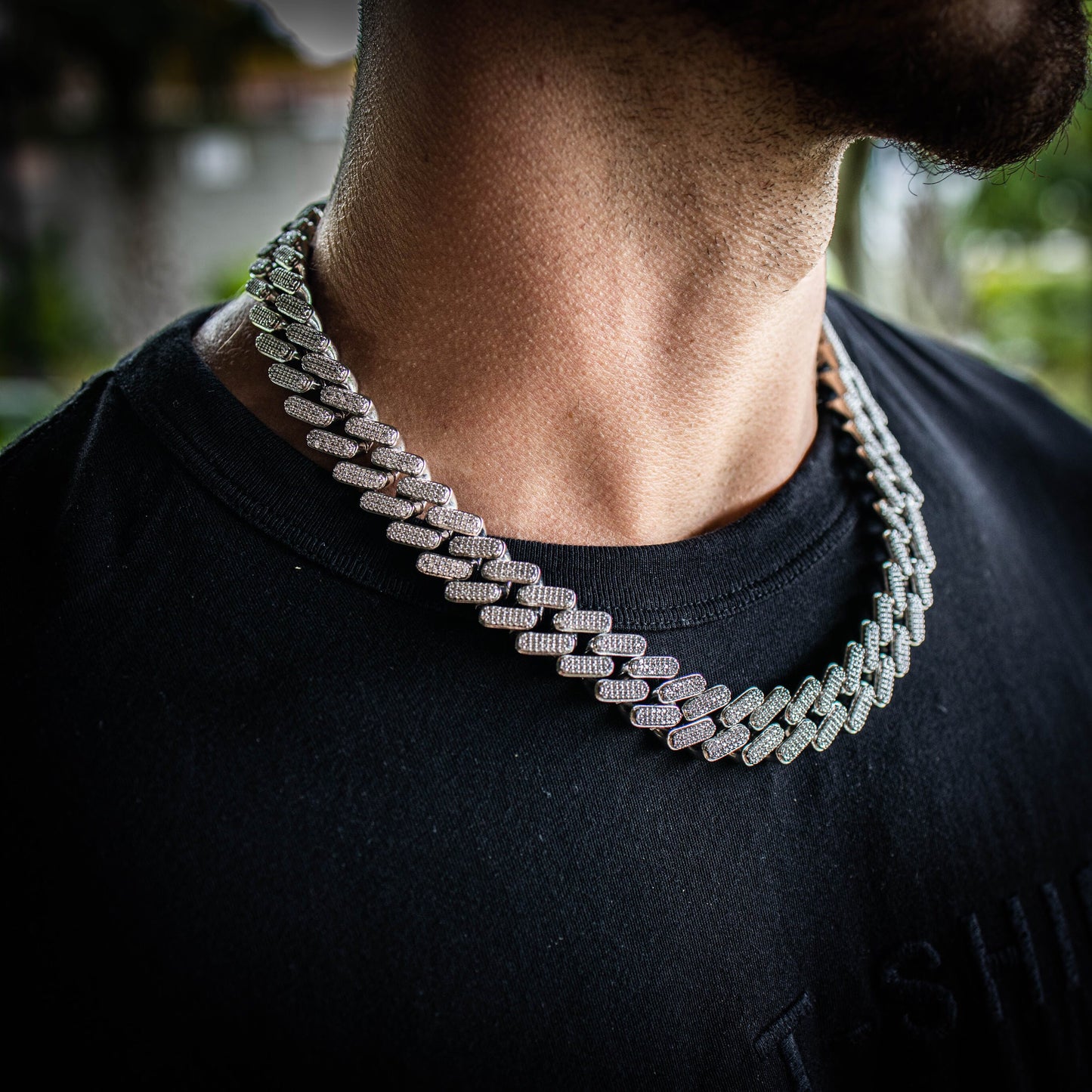 15MM ICED TACTICAL CUBAN CHAIN IN WHITE GOLD