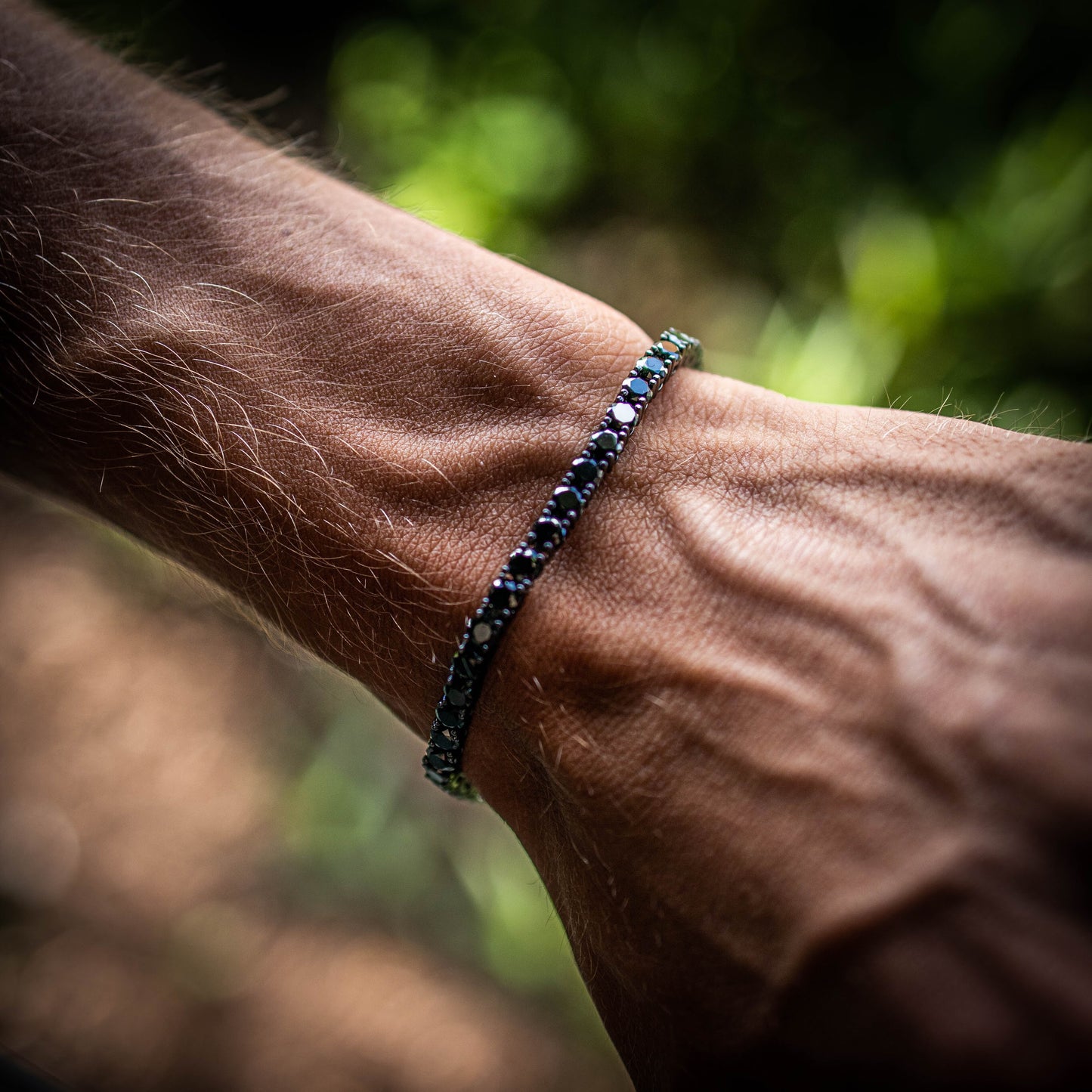 4MM ROUND CUT TENNIS BRACELET [BLACK]