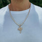 ICED PALM TREE PENDANT + CHAIN