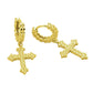 Dangly Minimal Cross Earrings