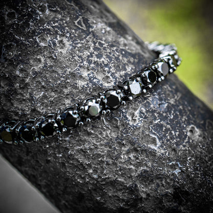 4MM ROUND CUT TENNIS BRACELET [BLACK]