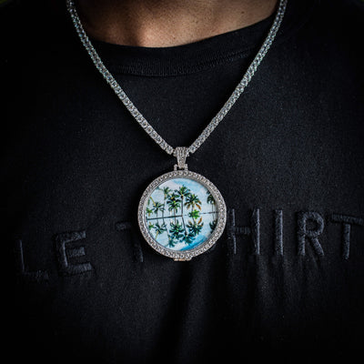 LARGE CUSTOM PHOTO MEDALLION + CHAIN