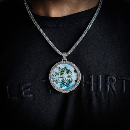 LARGE CUSTOM PHOTO MEDALLION + CHAIN