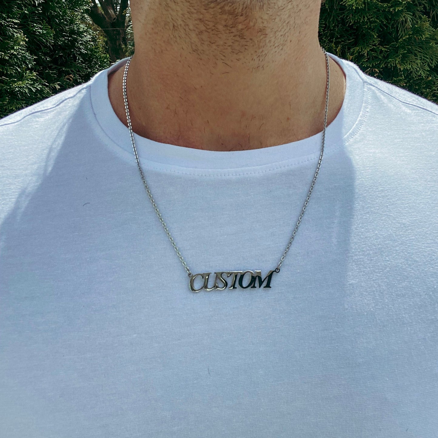 CUSTOM MINIMAL FONT PENDANT + CHAIN