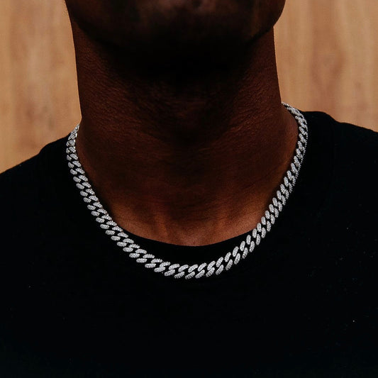 8MM ICED MIAMI CUBAN CHAIN IN WHITE GOLD