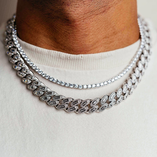 COMPLETE BAGUETTE SET IN WHITE GOLD [4 PIECES]