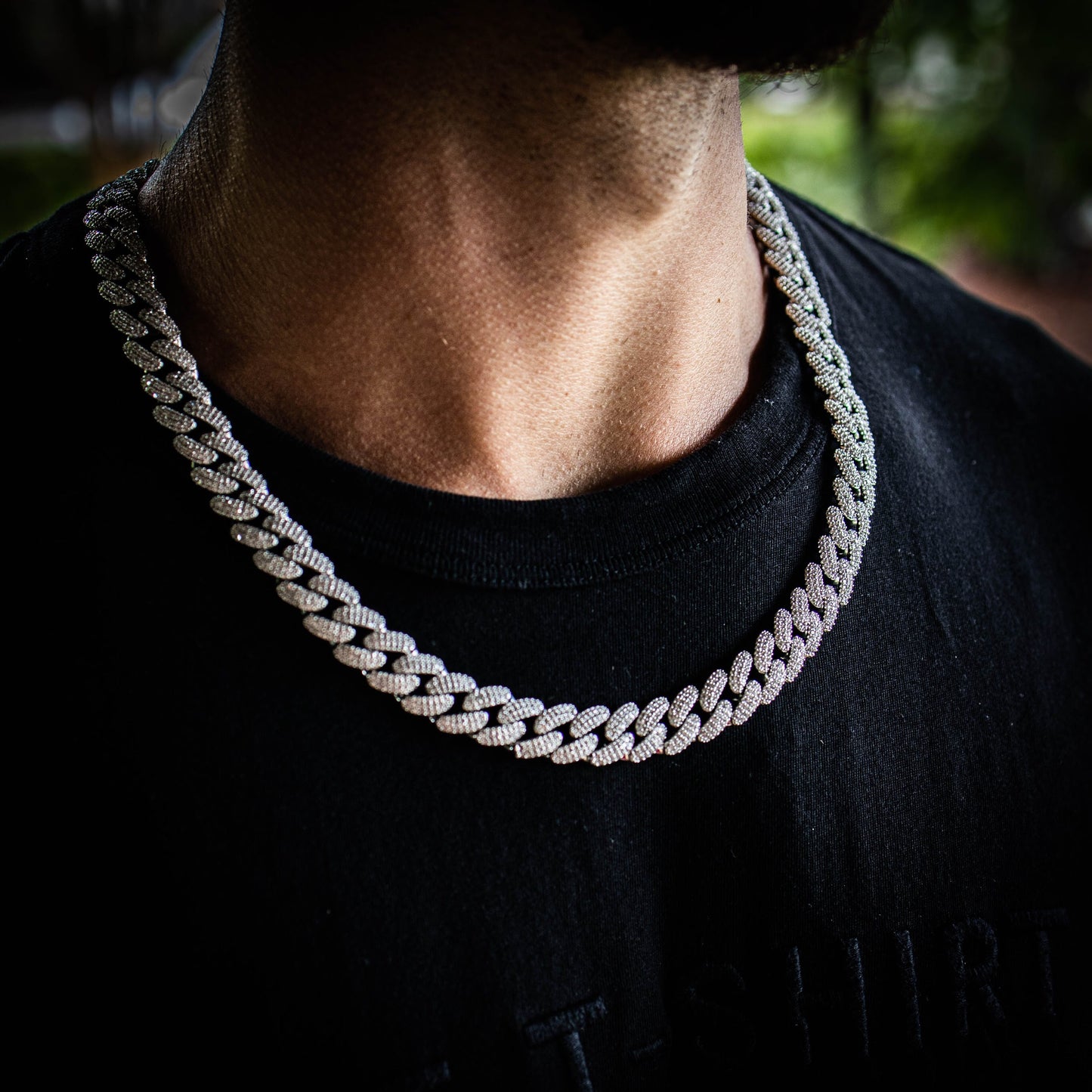 12MM ICED MIAMI CUBAN CHAIN IN WHITE GOLD