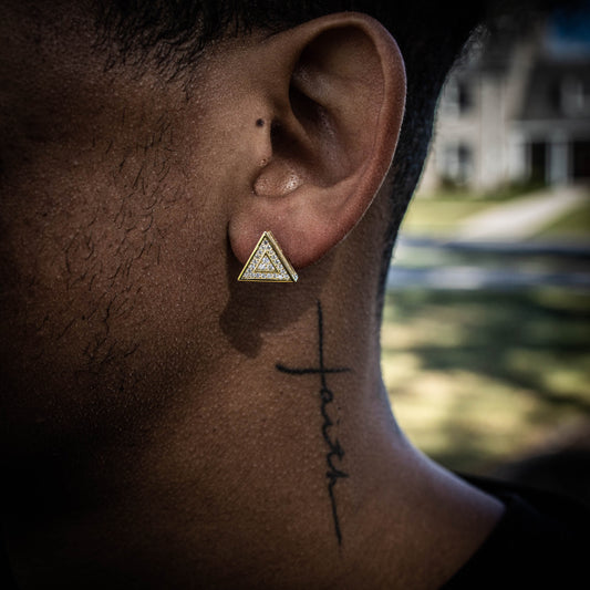 TRIANGLES // YELLOW GOLD EARRINGS