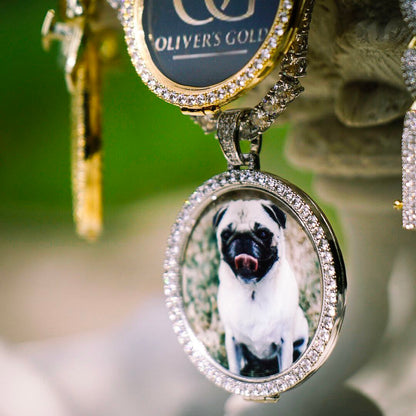 LARGE CUSTOM PHOTO MEDALLION + CHAIN