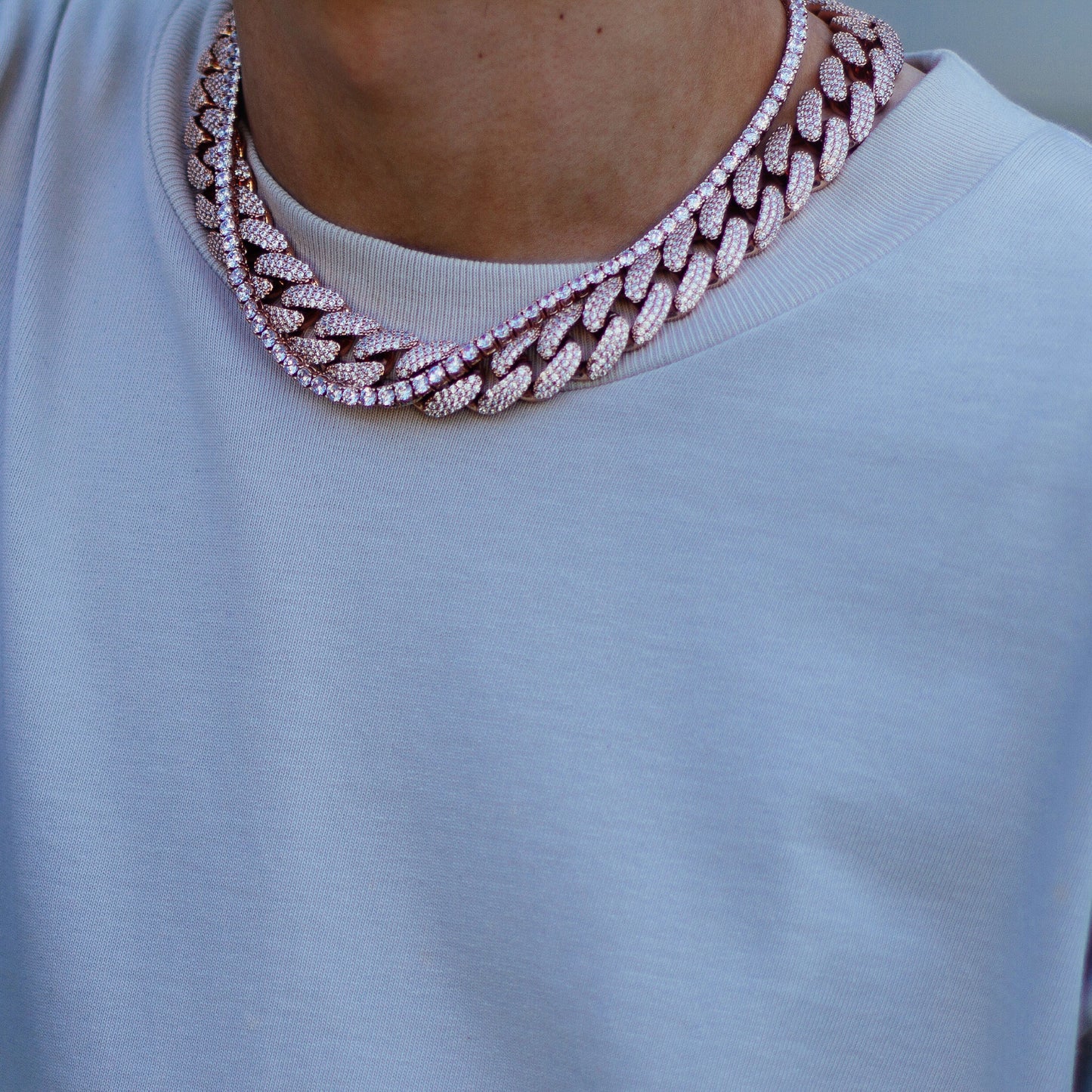 4MM ROUND CUT TENNIS CHAIN IN ROSE GOLD