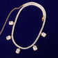 Tennis Chain With White Zircon Pendant Gold Color Charm Women Necklace Link Men's Hip Hop Jewelry adjustable