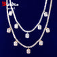 Tennis Chain With White Zircon Pendant Gold Color Charm Women Necklace Link Men's Hip Hop Jewelry adjustable