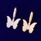 WOMENS ICED MICRO BUTTERFLY PENDANT + CHAIN