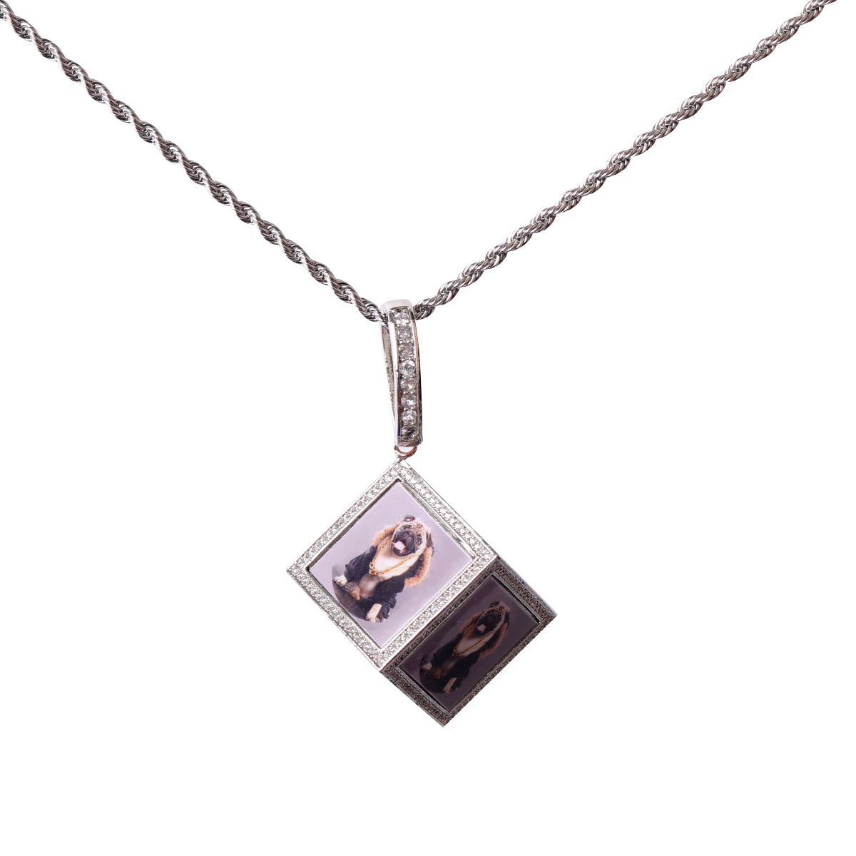 CUSTOM ICED CUBE PHOTO PENDANT + CHAIN