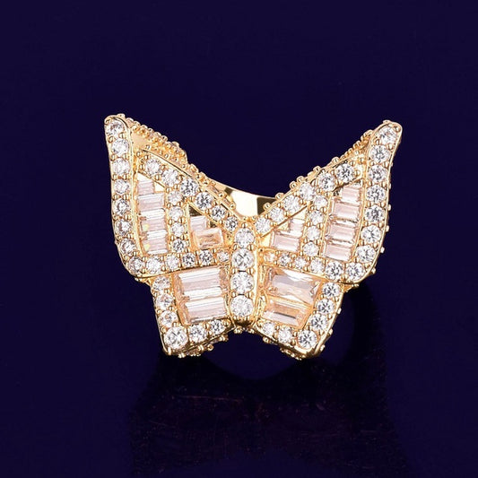 WOMENS BAGUETTE BUTTERFLY RING
