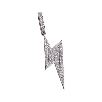 ICED OUT LIGHTNING BOLT PENDANT + CHAIN