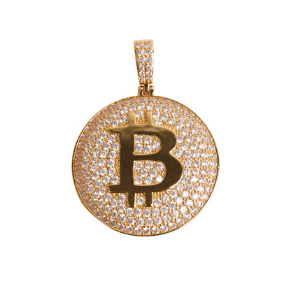 ICED BITCOIN PENDANT + CHAIN