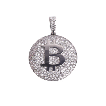 ICED BITCOIN PENDANT + CHAIN