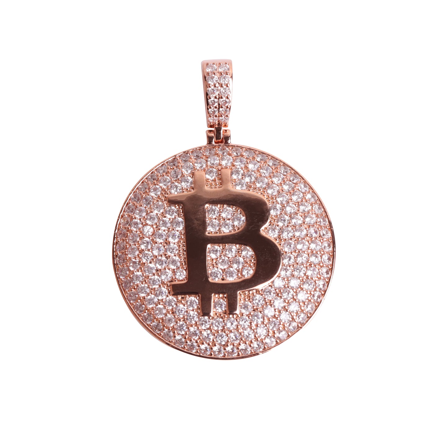 ICED BITCOIN PENDANT + CHAIN