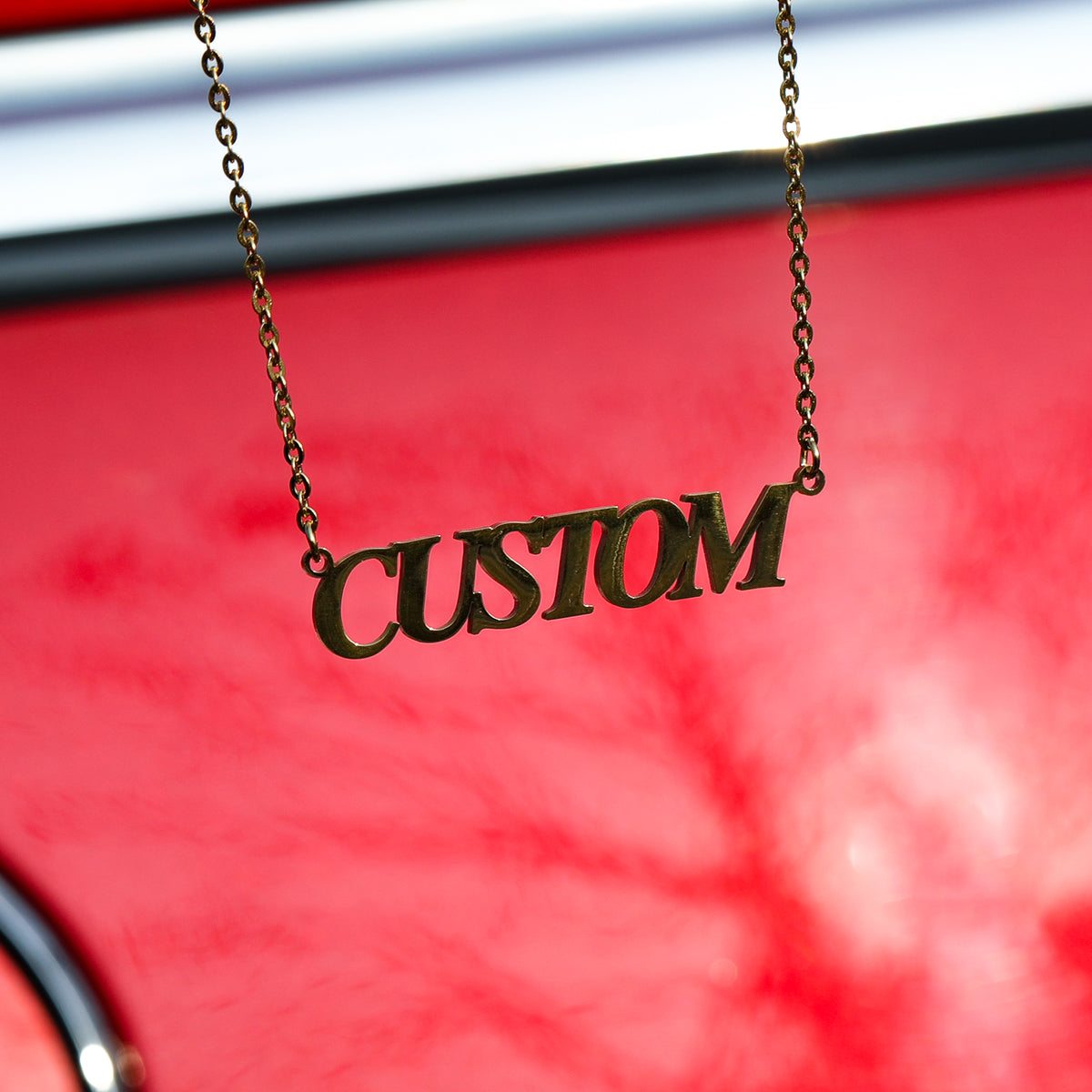 CUSTOM MINIMAL FONT PENDANT + CHAIN