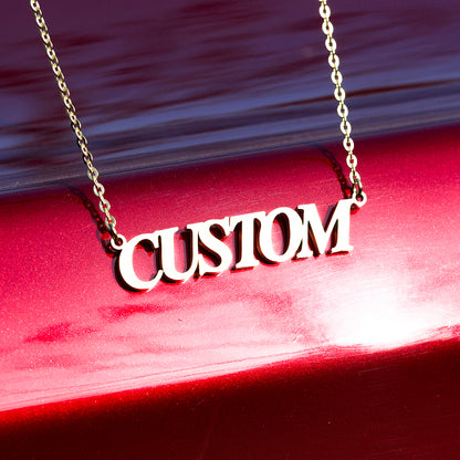 CUSTOM MINIMAL FONT PENDANT + CHAIN