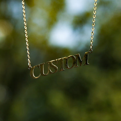 CUSTOM MINIMAL FONT PENDANT + CHAIN