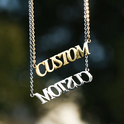 CUSTOM MINIMAL FONT PENDANT + CHAIN