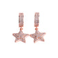 WOMENS ICED STAR DANGLY HOOP EARRINGS