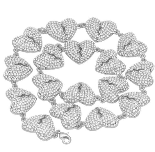 LINKED BROKEN HEART NECKLACE
