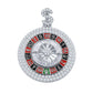 ICED OUT ROULETTE WHEEL PENDANT // WHITE GOLD
