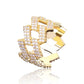 ICED EDGY CUBAN LINK RING